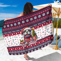 Bulldog Merry Woofmas Sarong Christmas Dog Art Style - Wonder Print Shop