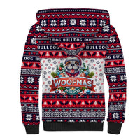 Bulldog Merry Woofmas Sherpa Hoodie Christmas Dog Art Style - Wonder Print Shop