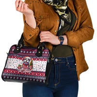 Bulldog Merry Woofmas Shoulder Handbag Christmas Dog Art Style