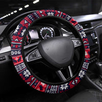 Bulldog Merry Woofmas Steering Wheel Cover Christmas Dog Art Style - Wonder Print Shop