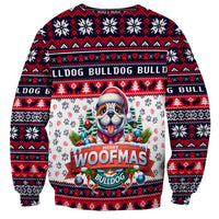 Bulldog Merry Woofmas Sweatshirt Christmas Dog Art Style - Wonder Print Shop