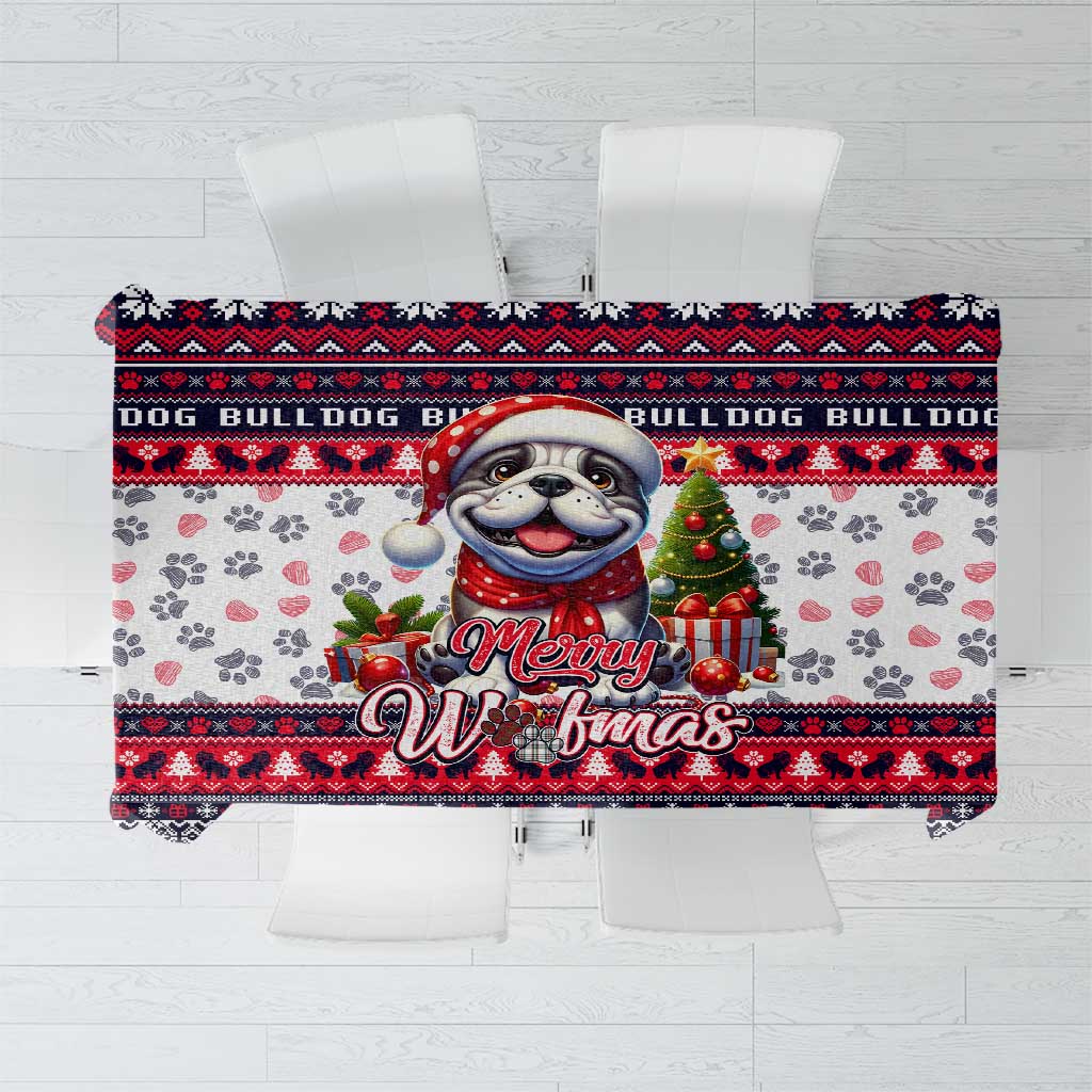 Bulldog Merry Woofmas Tablecloth Christmas Dog Art Style - Wonder Print Shop