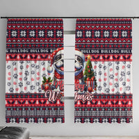 Bulldog Merry Woofmas Window Curtain Christmas Dog Art Style - Wonder Print Shop
