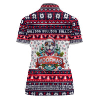 Bulldog Merry Woofmas Women Polo Shirt Christmas Dog Art Style - Wonder Print Shop
