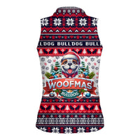 Bulldog Merry Woofmas Women Sleeveless Polo Shirt Christmas Dog Art Style - Wonder Print Shop