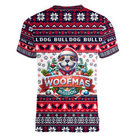 Bulldog Merry Woofmas Women V-Neck T-Shirt Christmas Dog Art Style - Wonder Print Shop