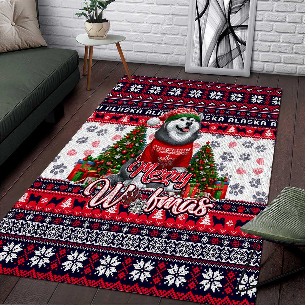 Alaska Merry Woofmas Area Rug Christmas Dog Art Style - Wonder Print Shop
