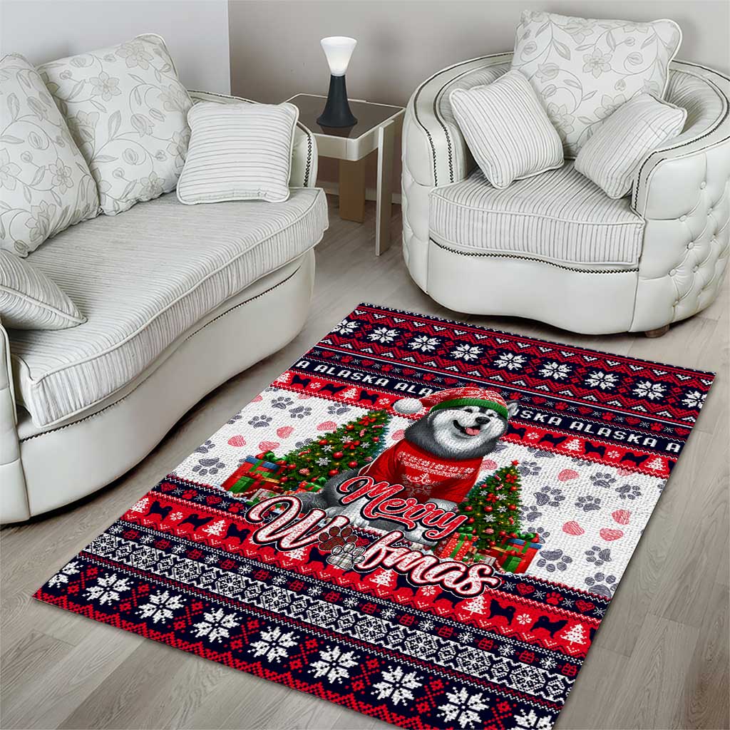 Alaska Merry Woofmas Area Rug Christmas Dog Art Style - Wonder Print Shop