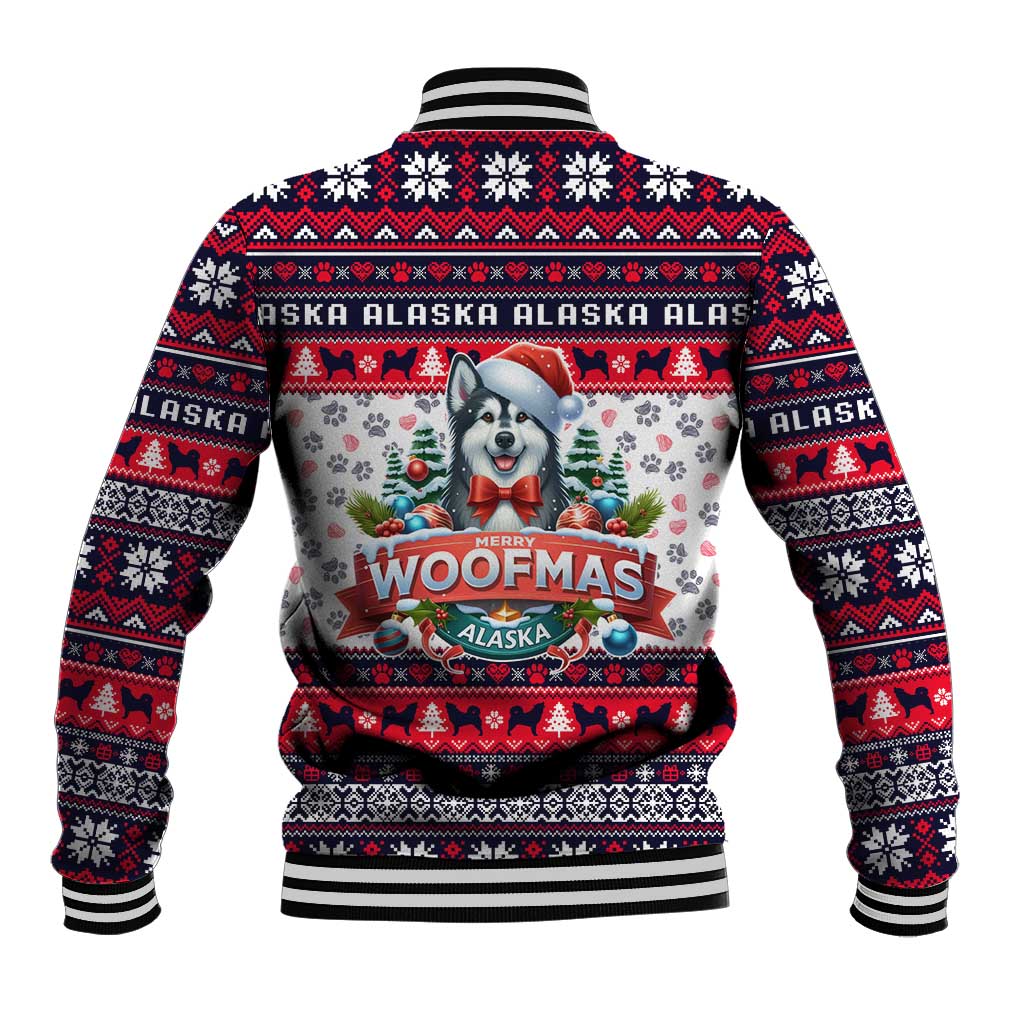 Alaska Merry Woofmas Baseball Jacket Christmas Dog Art Style - Wonder Print Shop