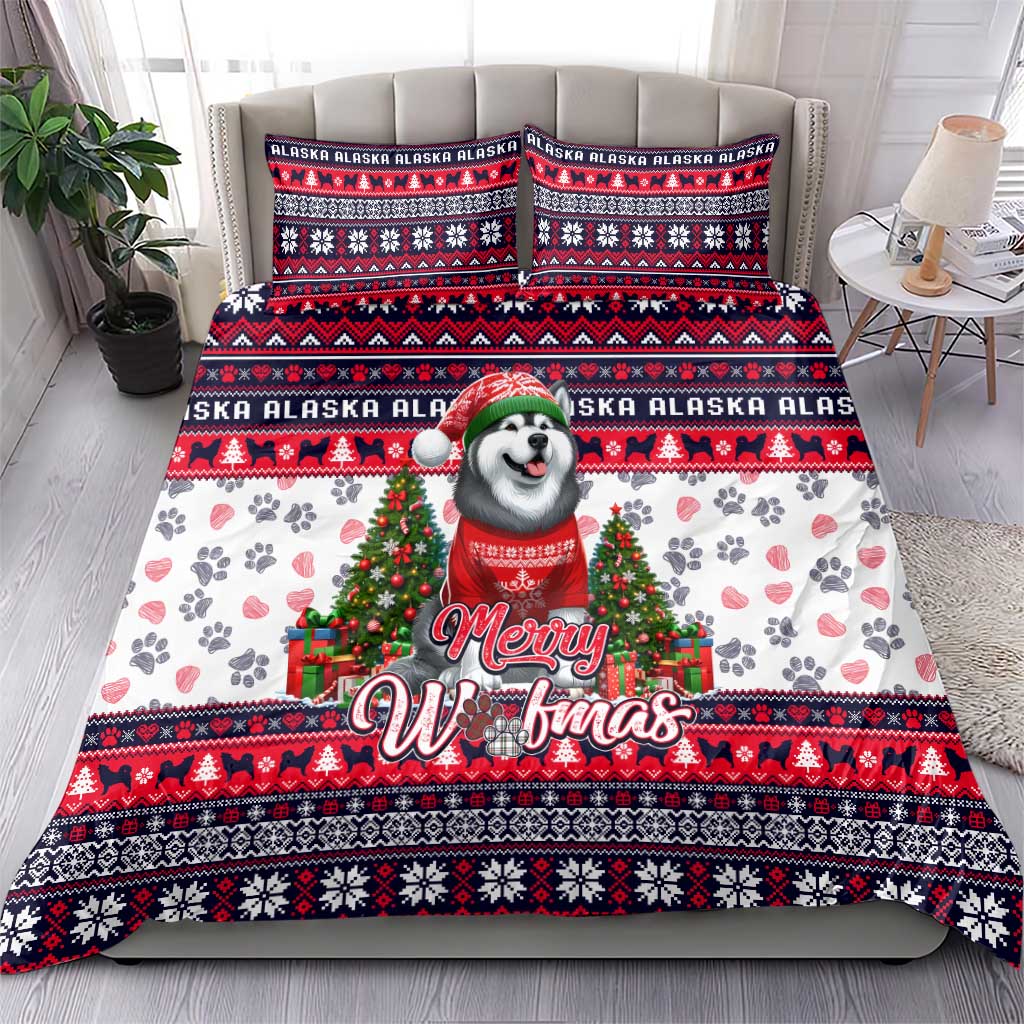 Alaska Merry Woofmas Bedding Set Christmas Dog Art Style - Wonder Print Shop