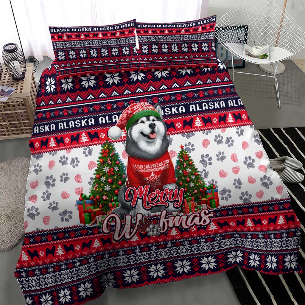 Alaska Merry Woofmas Bedding Set Christmas Dog Art Style - Wonder Print Shop
