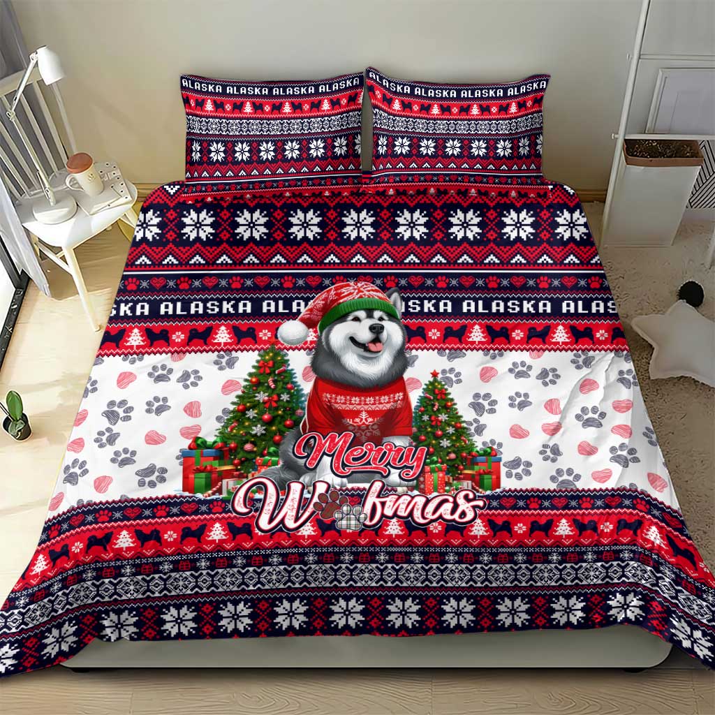 Alaska Merry Woofmas Bedding Set Christmas Dog Art Style - Wonder Print Shop