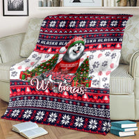Alaska Merry Woofmas Blanket Christmas Dog Art Style