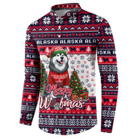 Alaska Merry Woofmas Button Sweatshirt Christmas Dog Art Style - Wonder Print Shop
