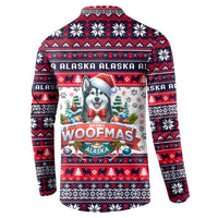 Alaska Merry Woofmas Button Sweatshirt Christmas Dog Art Style - Wonder Print Shop