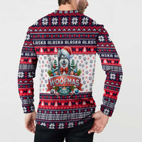 Alaska Merry Woofmas Button Sweatshirt Christmas Dog Art Style - Wonder Print Shop