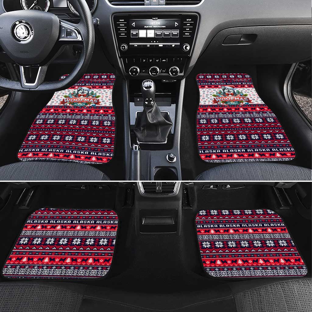 Alaska Merry Woofmas Car Mats Christmas Dog Art Style - Wonder Print Shop