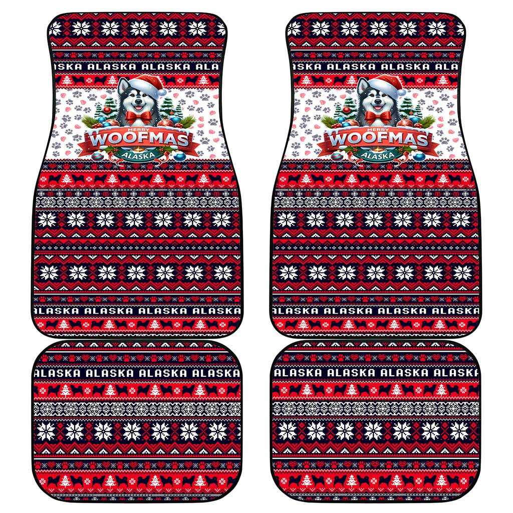 Alaska Merry Woofmas Car Mats Christmas Dog Art Style - Wonder Print Shop