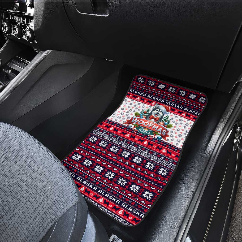 Alaska Merry Woofmas Car Mats Christmas Dog Art Style - Wonder Print Shop