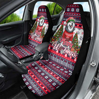 Alaska Merry Woofmas Car Seat Cover Christmas Dog Art Style - Wonder Print Shop