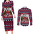Alaska Merry Woofmas Couples Matching Long Sleeve Bodycon Dress and Long Sleeve Button Shirt Christmas Dog Art Style - Wonder Print Shop