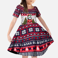 Alaska Merry Woofmas Family Matching Long Sleeve Bodycon Dress and Hawaiian Shirt Christmas Dog Art Style - Wonder Print Shop