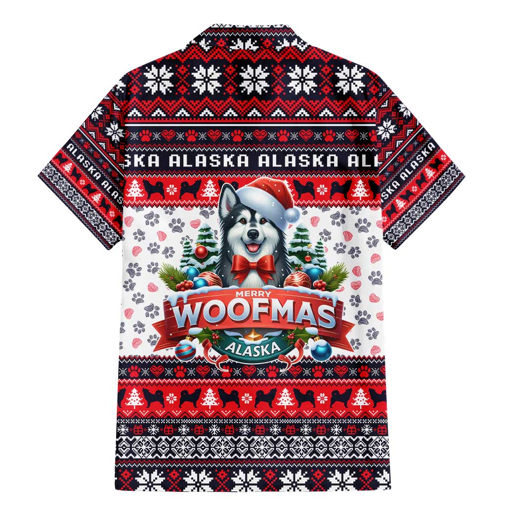 Alaska Merry Woofmas Family Matching Mermaid Dress and Hawaiian Shirt Christmas Dog Art Style - Wonder Print Shop