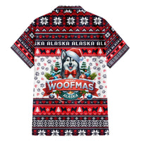 Alaska Merry Woofmas Family Matching Off The Shoulder Long Sleeve Dress and Hawaiian Shirt Christmas Dog Art Style - Wonder Print Shop