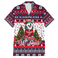 Alaska Merry Woofmas Family Matching Off Shoulder Short Dress and Hawaiian Shirt Christmas Dog Art Style - Wonder Print Shop