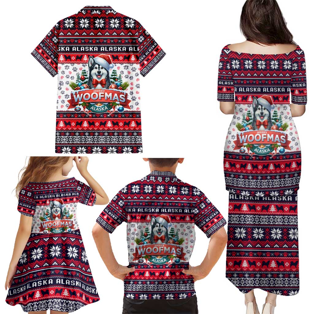 Alaska Merry Woofmas Family Matching Puletasi and Hawaiian Shirt Christmas Dog Art Style - Wonder Print Shop