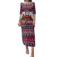 Alaska Merry Woofmas Family Matching Puletasi and Hawaiian Shirt Christmas Dog Art Style - Wonder Print Shop