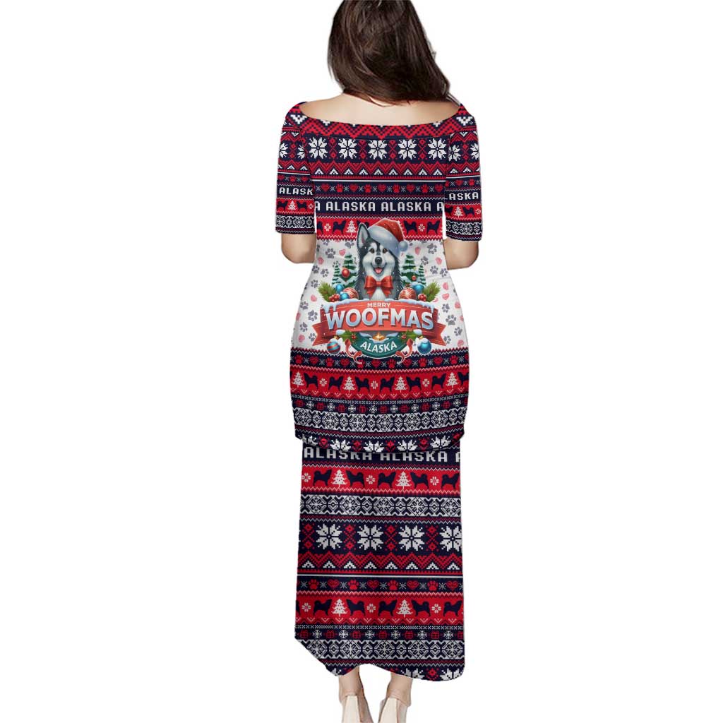 Alaska Merry Woofmas Family Matching Puletasi and Hawaiian Shirt Christmas Dog Art Style - Wonder Print Shop