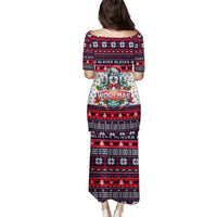 Alaska Merry Woofmas Family Matching Puletasi and Hawaiian Shirt Christmas Dog Art Style - Wonder Print Shop