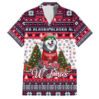 Alaska Merry Woofmas Family Matching Short Sleeve Bodycon Dress and Hawaiian Shirt Christmas Dog Art Style - Wonder Print Shop