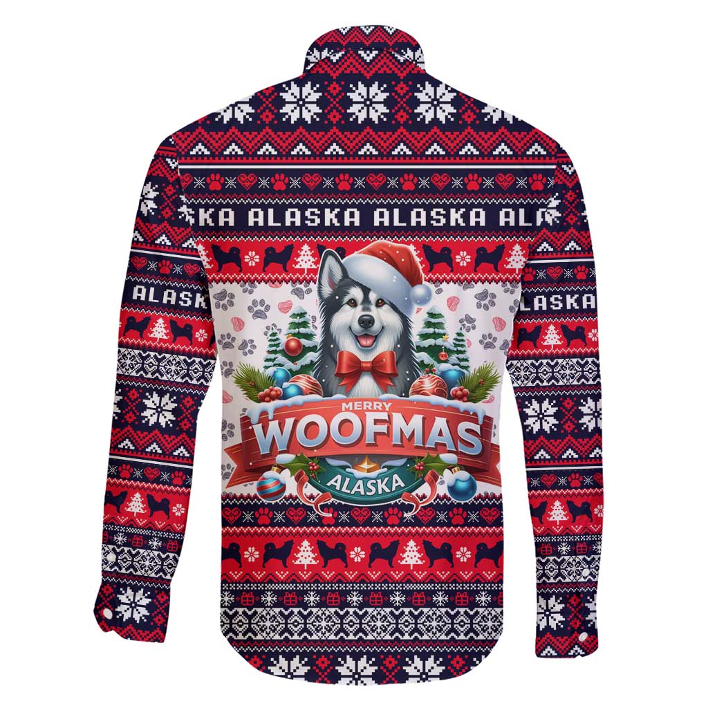 Alaska Merry Woofmas Family Matching Short Sleeve Bodycon Dress and Hawaiian Shirt Christmas Dog Art Style - Wonder Print Shop