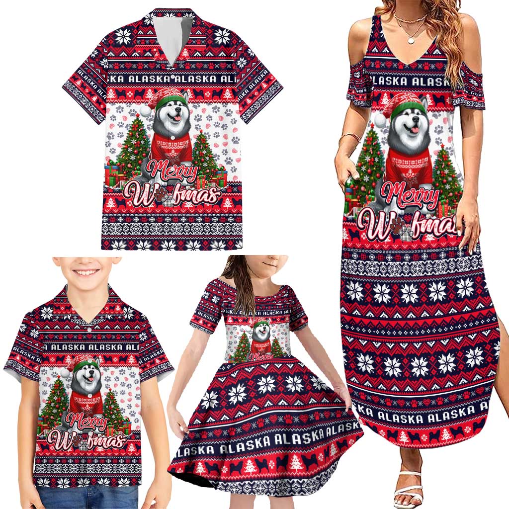 Alaska Merry Woofmas Family Matching Summer Maxi Dress and Hawaiian Shirt Christmas Dog Art Style - Wonder Print Shop
