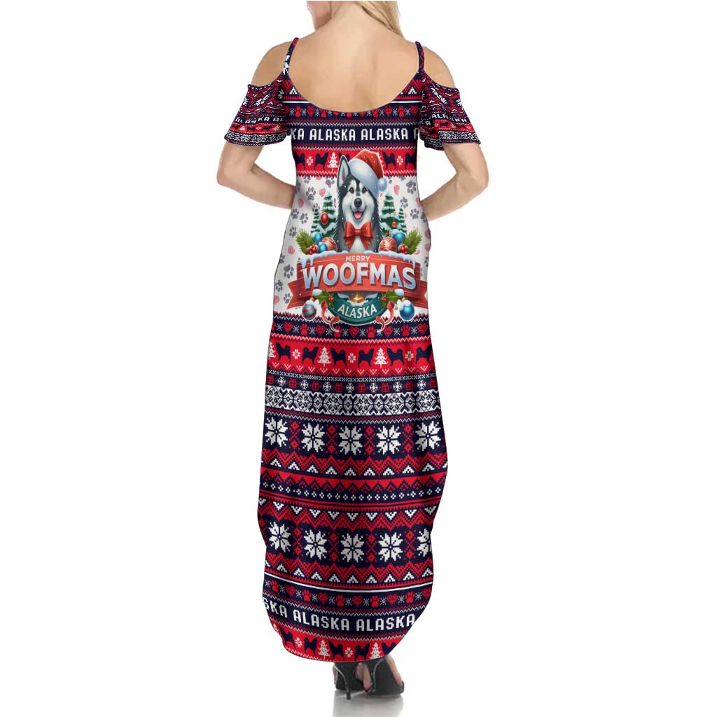 Alaska Merry Woofmas Family Matching Summer Maxi Dress and Hawaiian Shirt Christmas Dog Art Style - Wonder Print Shop