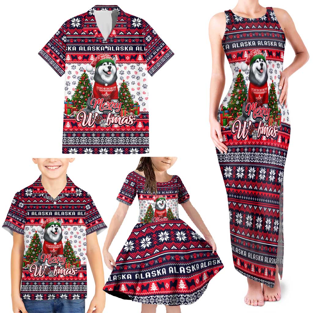 Alaska Merry Woofmas Family Matching Tank Maxi Dress and Hawaiian Shirt Christmas Dog Art Style - Wonder Print Shop