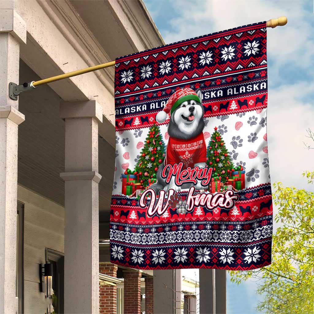 Alaska Merry Woofmas Garden Flag Christmas Dog Art Style - Wonder Print Shop