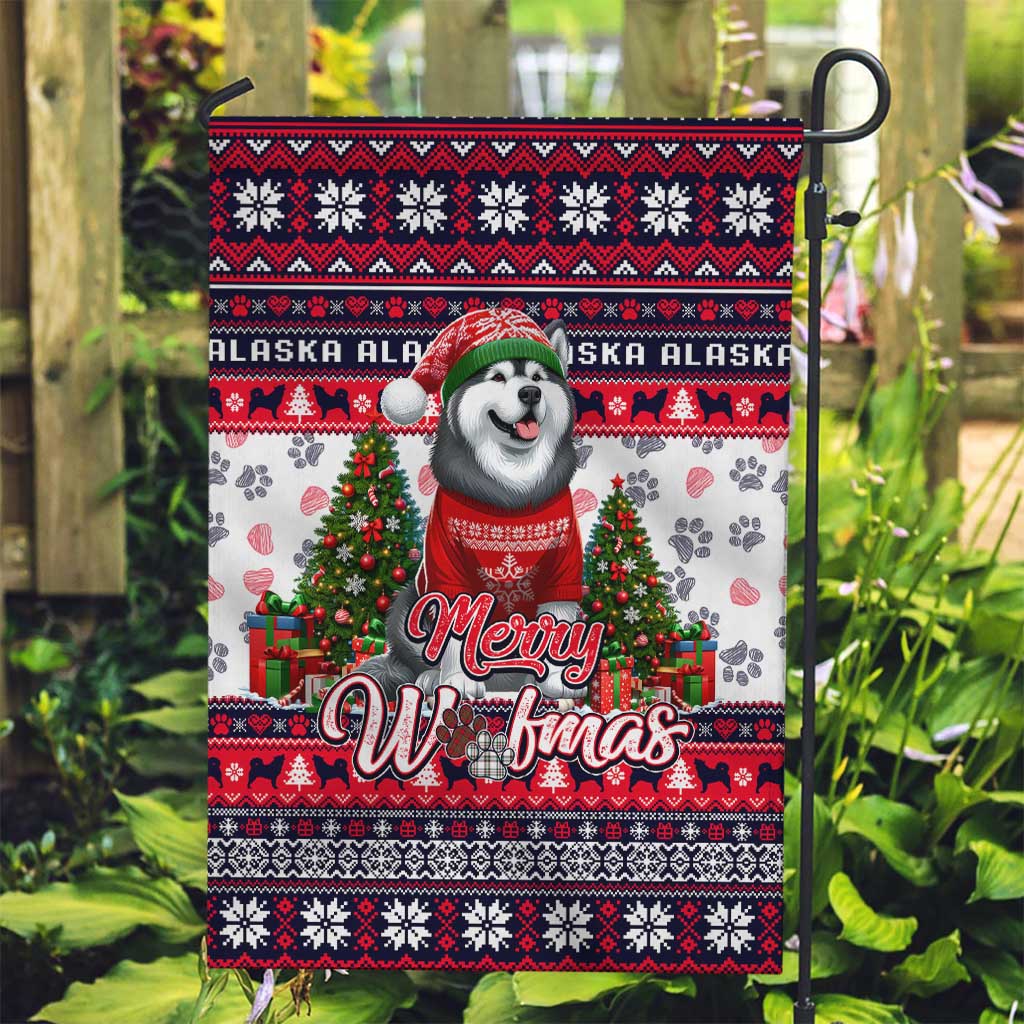 Alaska Merry Woofmas Garden Flag Christmas Dog Art Style - Wonder Print Shop