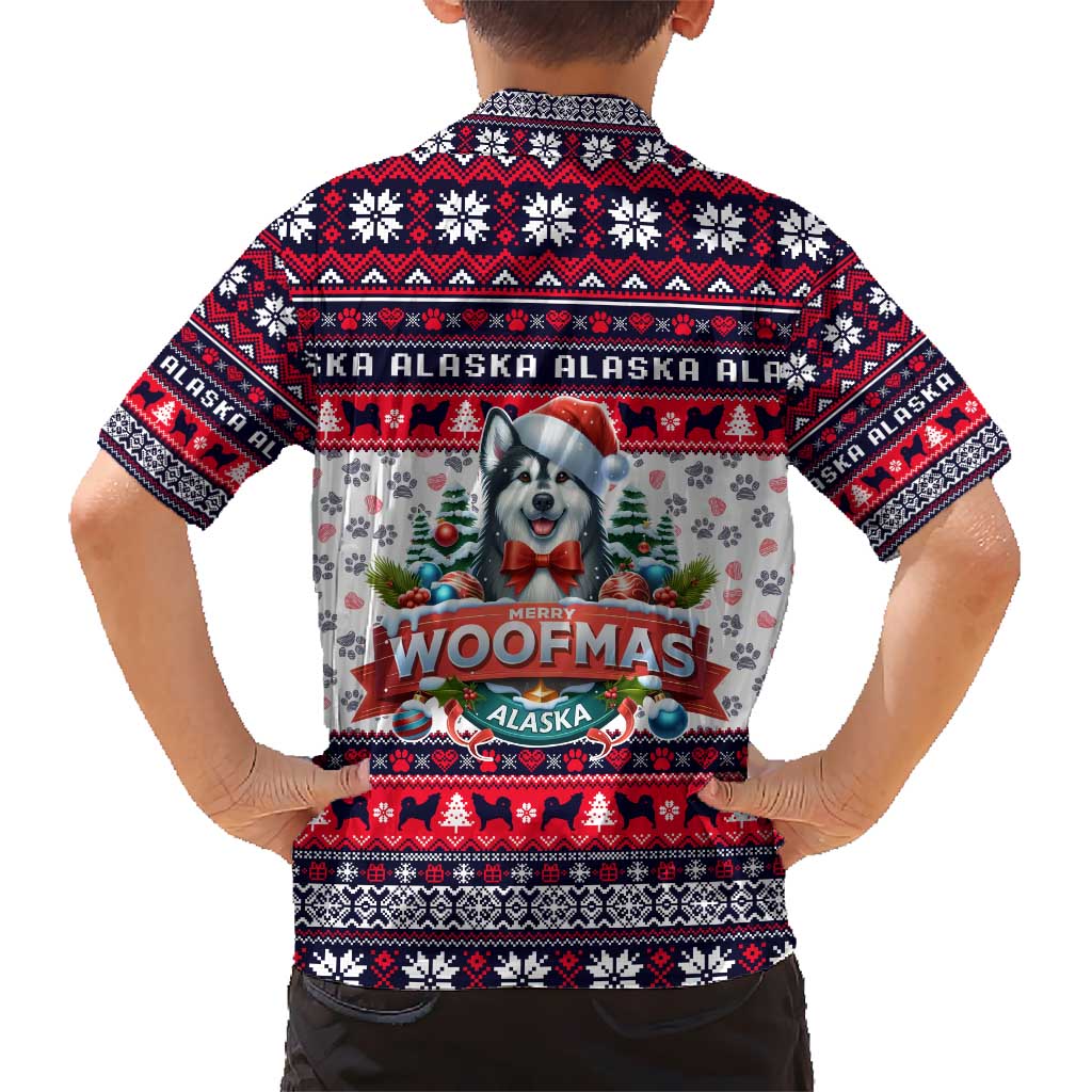 Alaska Merry Woofmas Kid Hawaiian Shirt Christmas Dog Art Style - Wonder Print Shop