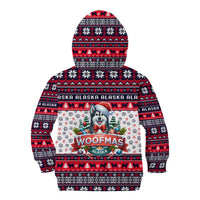 Alaska Merry Woofmas Kid Hoodie Christmas Dog Art Style - Wonder Print Shop