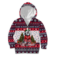 Alaska Merry Woofmas Kid Hoodie Christmas Dog Art Style - Wonder Print Shop