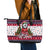 Alaska Merry Woofmas Leather Tote Bag Christmas Dog Art Style - Wonder Print Shop