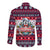 Alaska Merry Woofmas Long Sleeve Button Shirt Christmas Dog Art Style - Wonder Print Shop