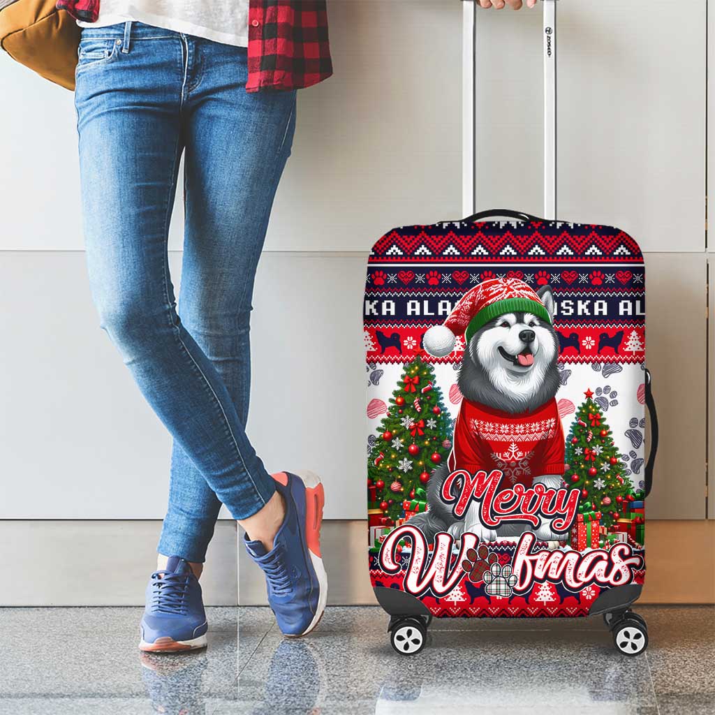 Alaska Merry Woofmas Luggage Cover Christmas Dog Art Style - Wonder Print Shop
