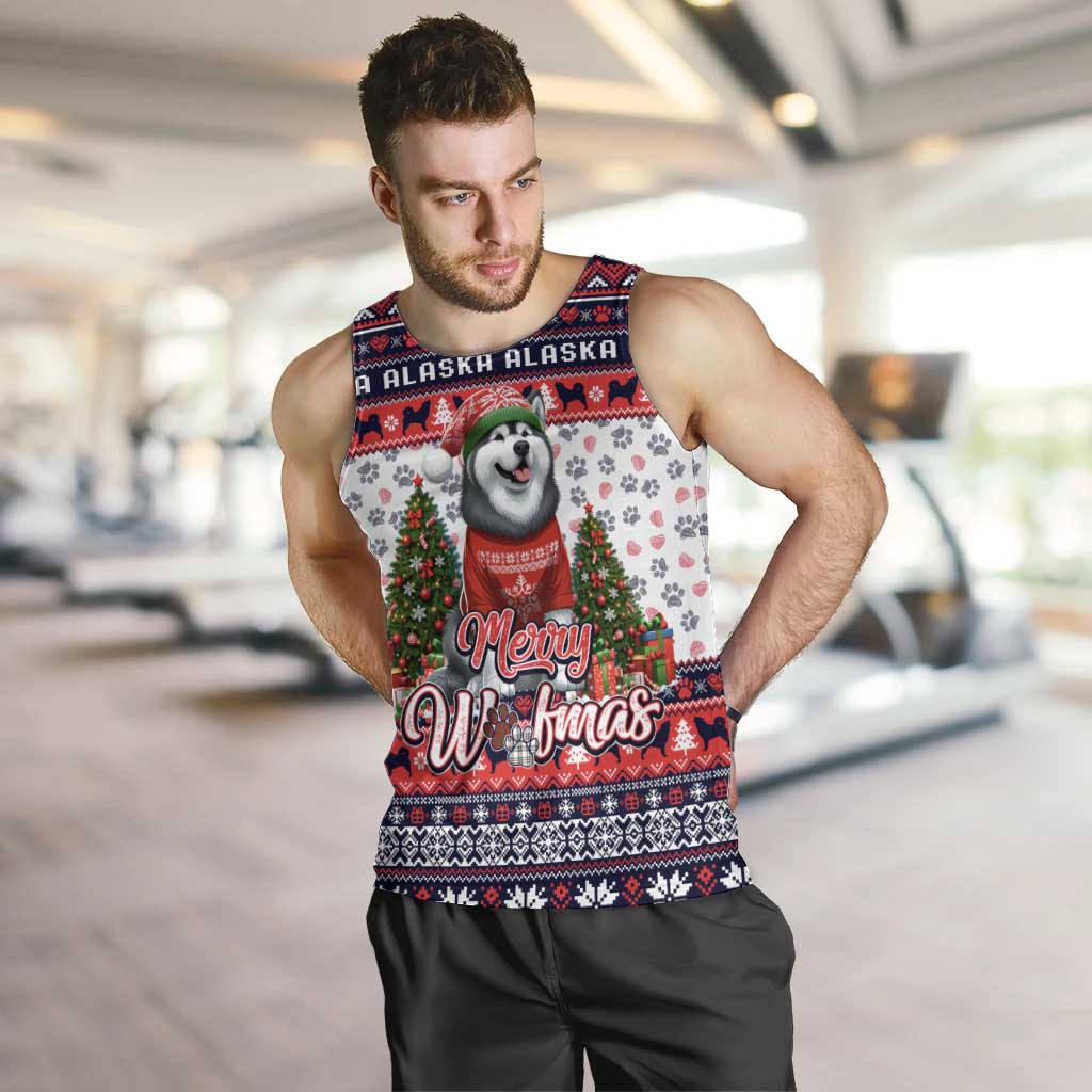 Alaska Merry Woofmas Men Tank Top Christmas Dog Art Style - Wonder Print Shop