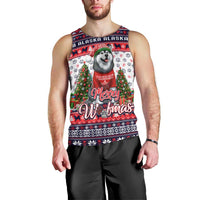 Alaska Merry Woofmas Men Tank Top Christmas Dog Art Style - Wonder Print Shop
