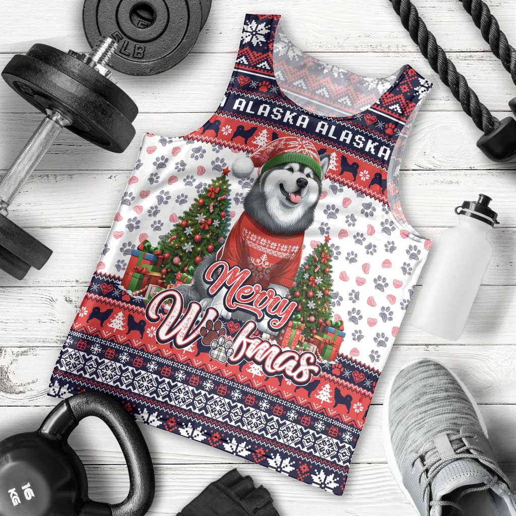 Alaska Merry Woofmas Men Tank Top Christmas Dog Art Style - Wonder Print Shop