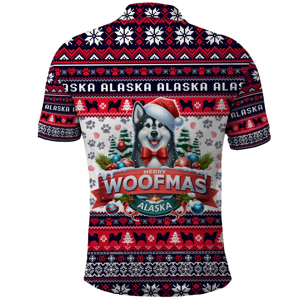 Alaska Merry Woofmas Polo Shirt Christmas Dog Art Style - Wonder Print Shop